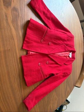 Girls' Red Double-Breasted Blazer